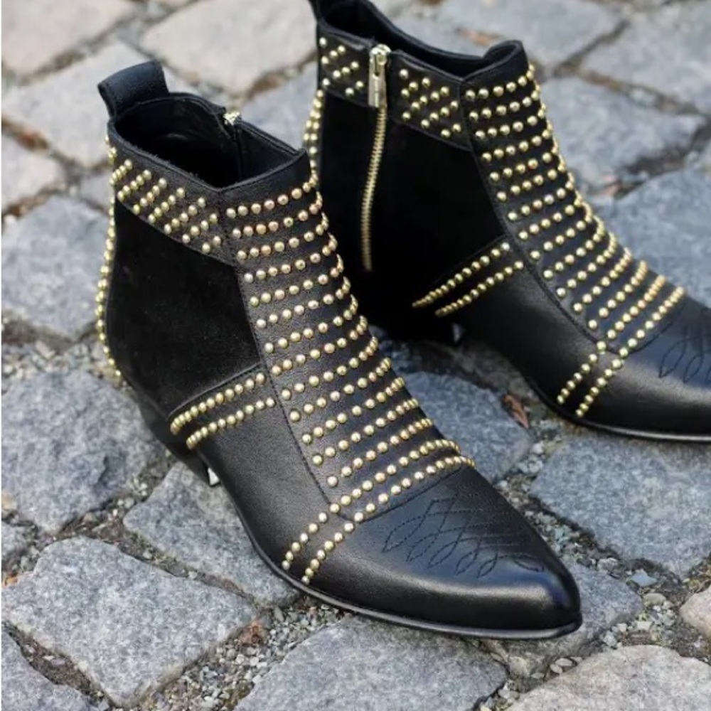 Anine Bing Charlie Boots black gold 39